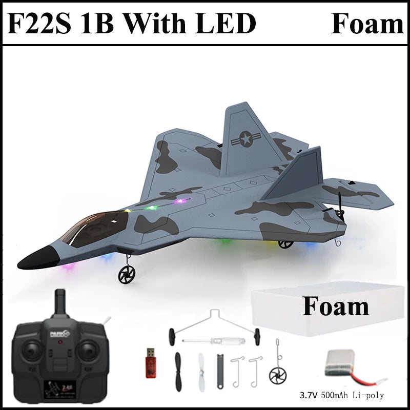 Avião Controle Remoto F-22 Elétrico (Avançado)