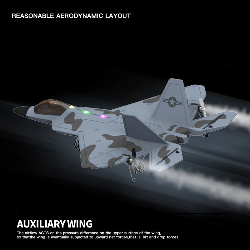 Avião Controle Remoto F-22 Elétrico (Avançado)
