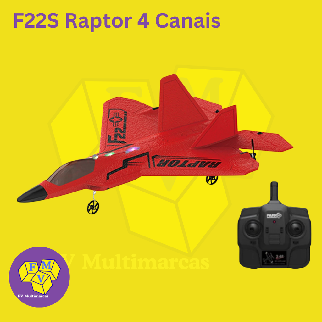 Jato Controle Remoto F-22 4ch elétrico