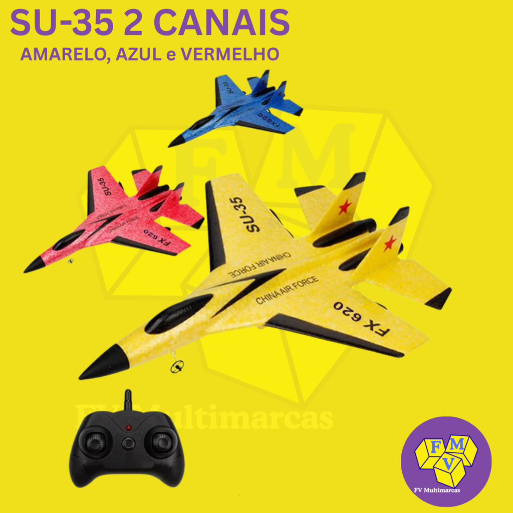 Avião de Controle Remoto SU-35 Elétrico