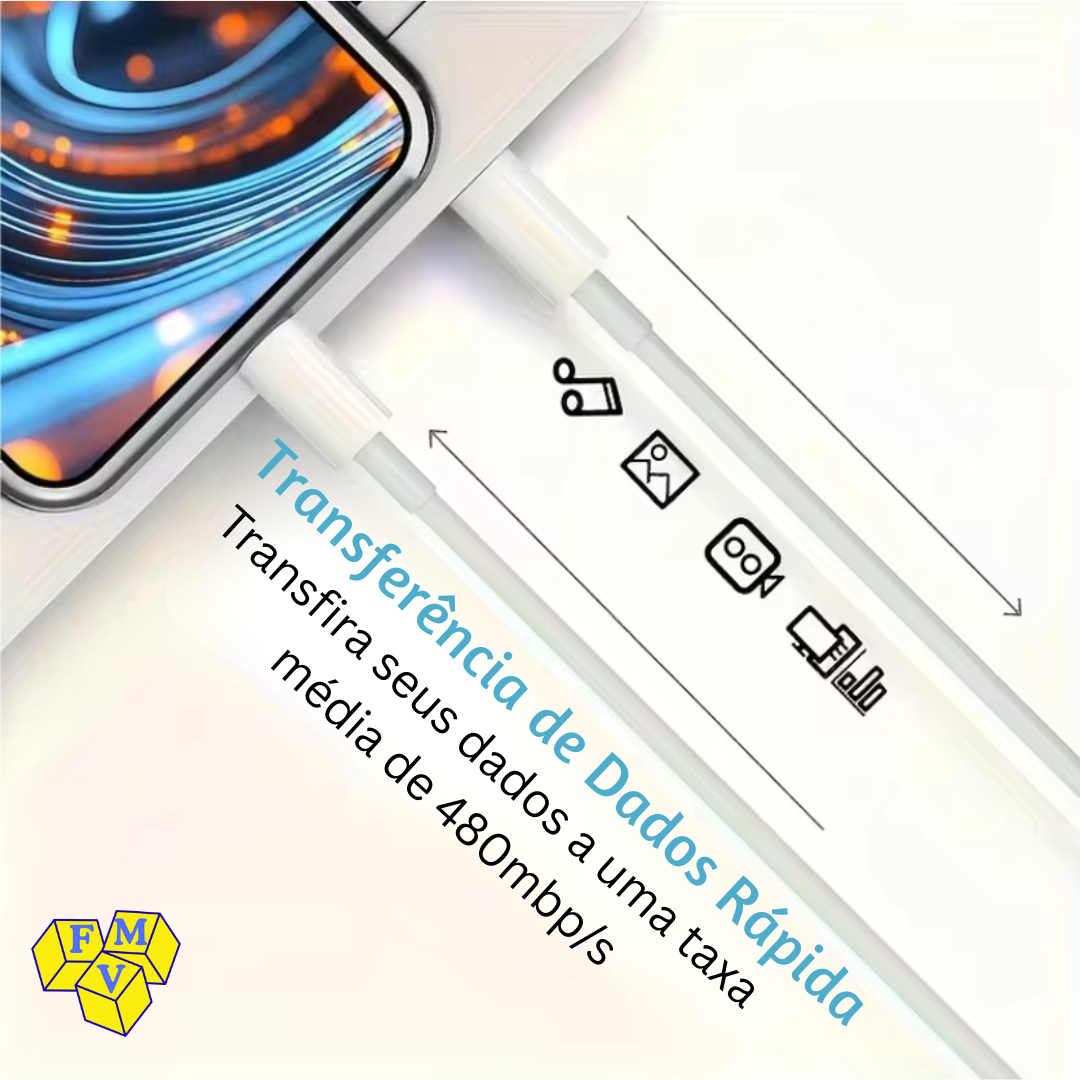 Kit Base Tripla 65W + Cabo Lightning