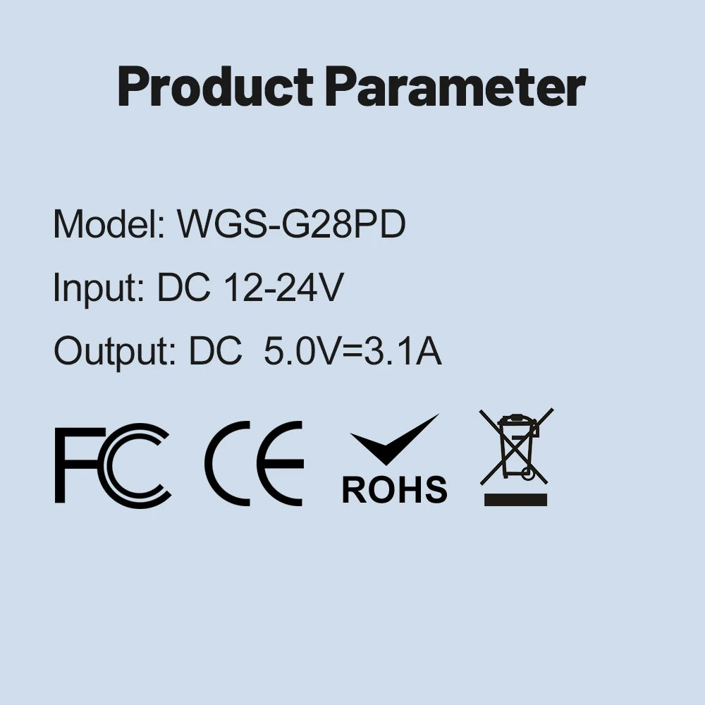 Base de carregador Veicular saídas USB-C e 3.1A/USB