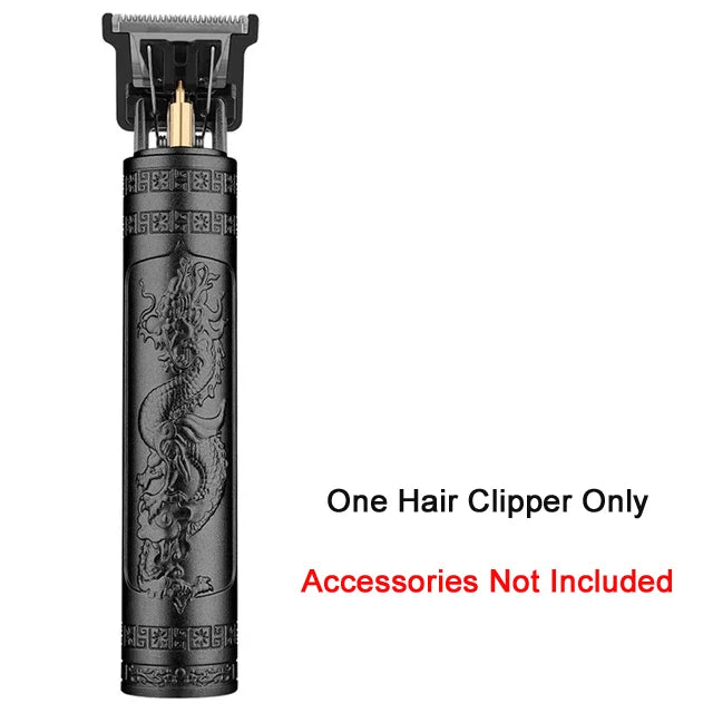 Máquina de cortar cabelo sem fio vintage, máquina de cortar cabelo portátil, aparador elétrico de pelos, barbeador com carregamento rápido USB, para cabeleireiro