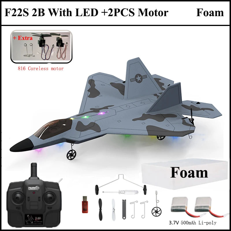 Avião Controle Remoto F-22 Elétrico (Avançado)