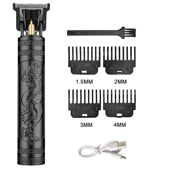 Máquina de cortar cabelo sem fio vintage, máquina de cortar cabelo portátil, aparador elétrico de pelos, barbeador com carregamento rápido USB, para cabeleireiro