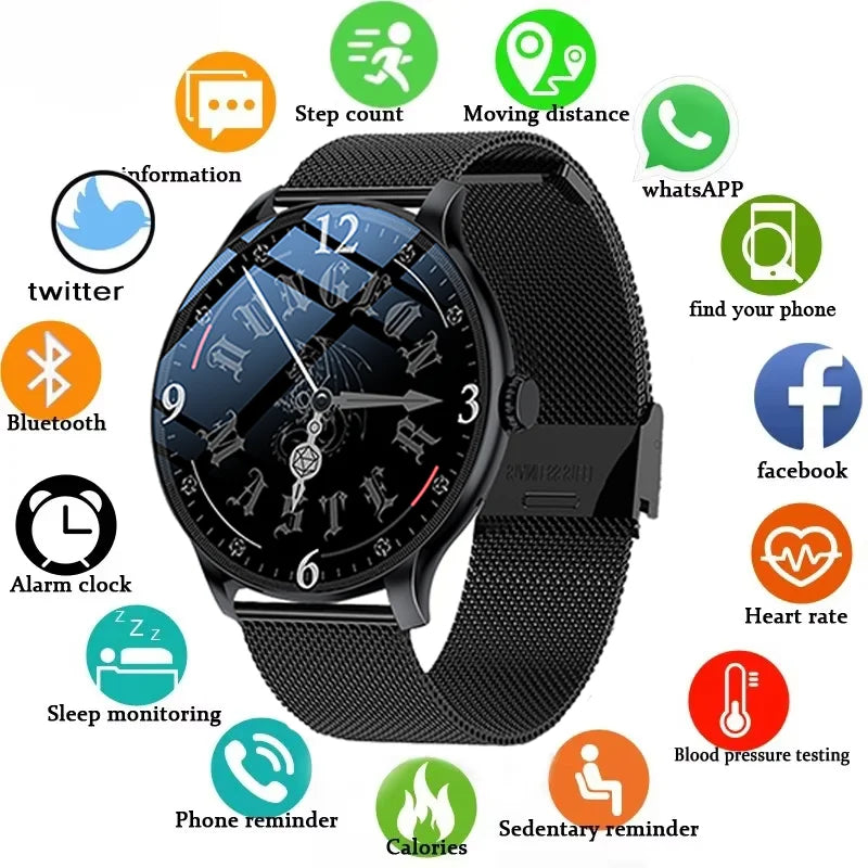Smartwatch Circular Multifunções Tela LCD