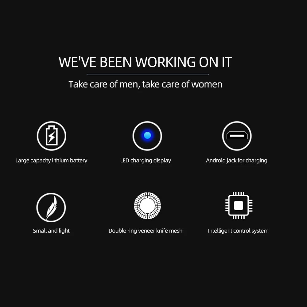 Mini Barbeador Elétrico Recarregável Portátil