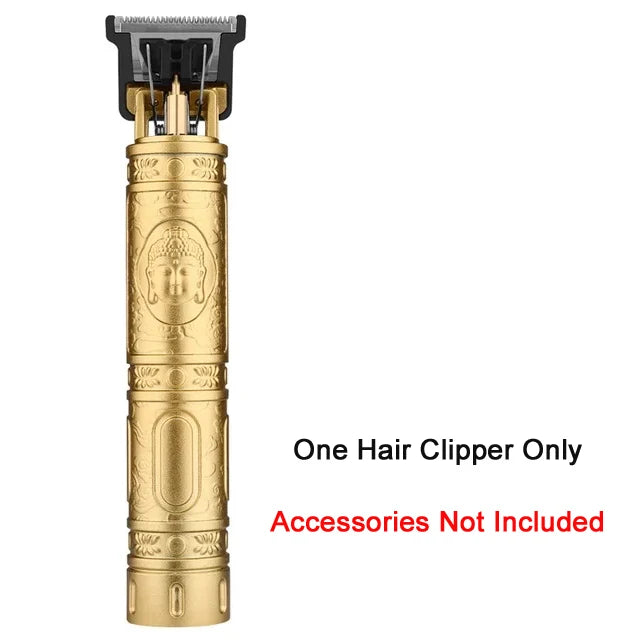Máquina de cortar cabelo sem fio vintage, máquina de cortar cabelo portátil, aparador elétrico de pelos, barbeador com carregamento rápido USB, para cabeleireiro