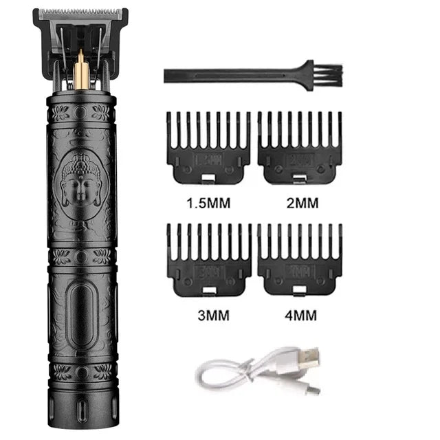 Máquina de cortar cabelo sem fio vintage, máquina de cortar cabelo portátil, aparador elétrico de pelos, barbeador com carregamento rápido USB, para cabeleireiro