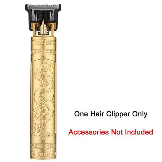 Máquina de cortar cabelo sem fio vintage, máquina de cortar cabelo portátil, aparador elétrico de pelos, barbeador com carregamento rápido USB, para cabeleireiro