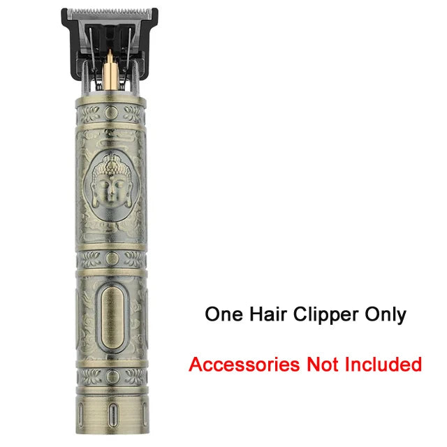 Máquina de cortar cabelo sem fio vintage, máquina de cortar cabelo portátil, aparador elétrico de pelos, barbeador com carregamento rápido USB, para cabeleireiro